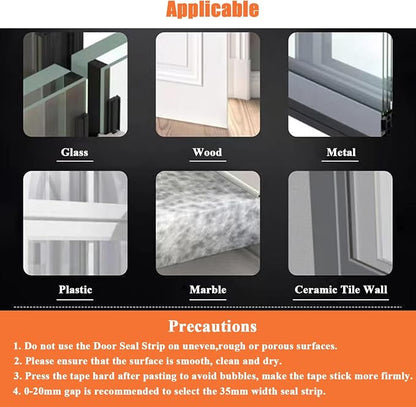 Upgraded 32.8FT Silicone Weather Stripping Door Seal, No Residue Glass Shower - Image 6
