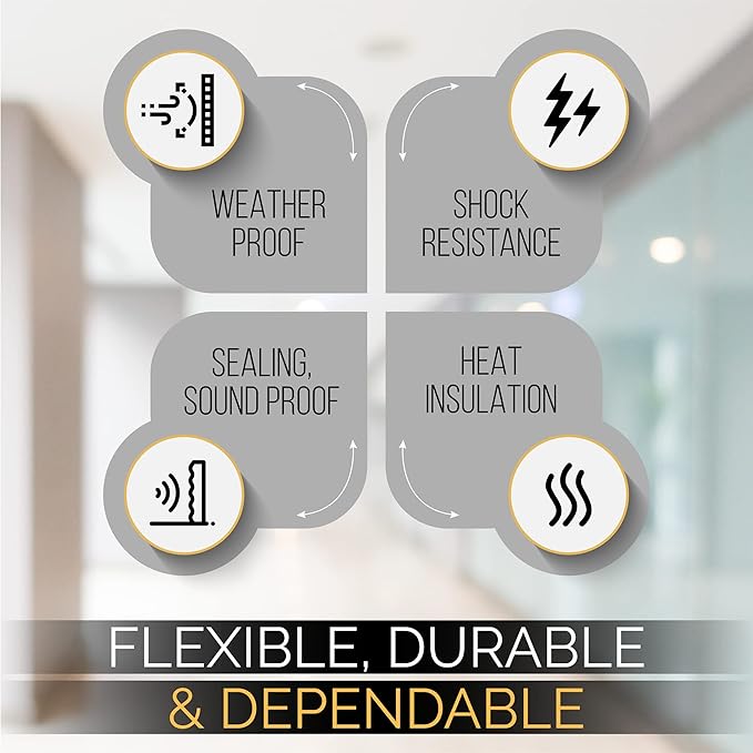 High Density Foam Weather Stripping Door Seal Strip Insulation Tape Roll for Insulating Door Frame, Window, Air Conditioner | Self Adhesive Sealing Weatherstrip (White, 1/2 in x 1/8 in x 50)
