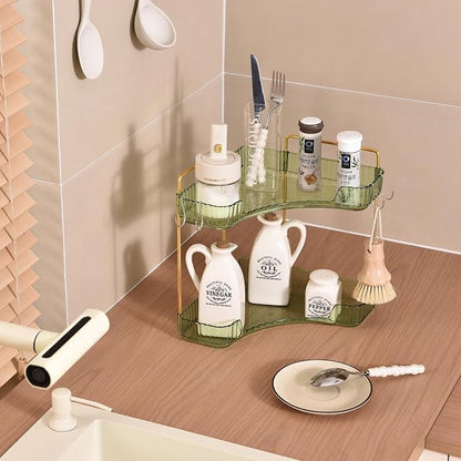 2-Tier Corner Bathroom Organizer Countertop - Image 6