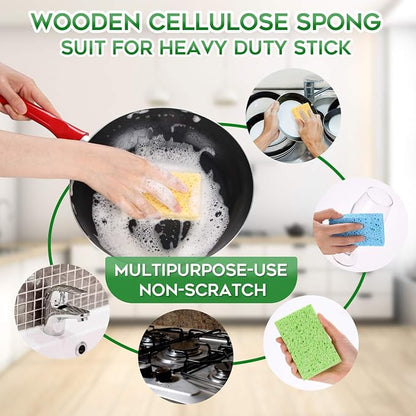 Cleaning Scrub Colored Sponge, Non-Scratch Kitchen Cellulose Dishwashing Sponge - Image 5
