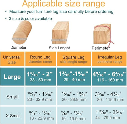 32 Pcs Chair Leg Protectors for Hardwood Floors, Silicone Felt Furniture Leg - Image 2