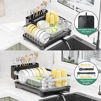 LIYI Dish Rack for Kitchen Counter, Stainless Steel Drying Rack, 304 Stainless - Image 3