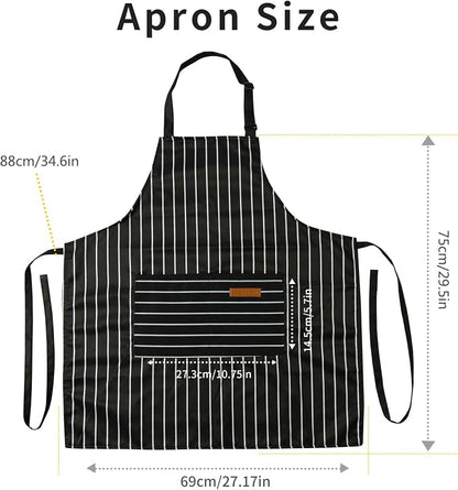 Tosewever 2 Pieces Kitchen Cooking Aprons, Cotton Polyester Blend Adjustable - Image 6