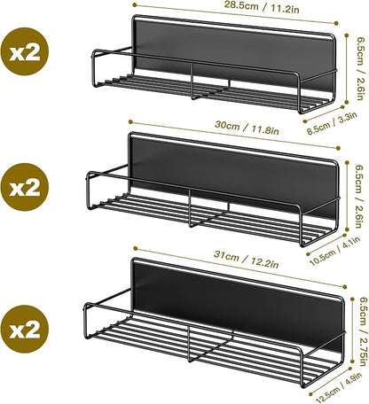 Mystozer 6 Pack Magnetic Spice Rack Organizer, Space Saver - Image 2