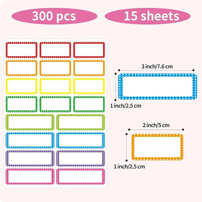Removable Colored Labels Stickers, Self-Adhesive Rectangular Stickers Star - Image 2