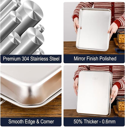Extra Small Baking Sheet Pans Stainless Steel 304 Tiny Little Serving Tray 9.3 - Image 3