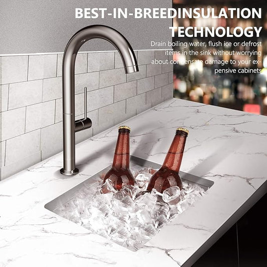 TORVA 22-Inch Undermount Kitchen Sink, Premium 304 Stainless Steel Bar Sink - 10 Inches Deep Basin Single Bowl Sink