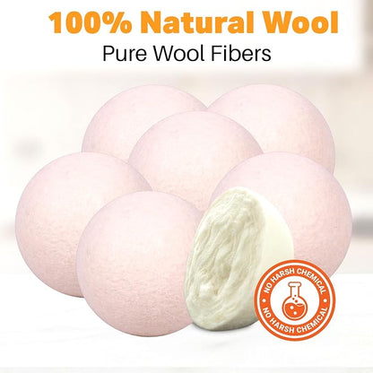 Wool Dryer Balls Organic Felt 6 Pack Laundry Fabric Softener, Extra Large - Image 6