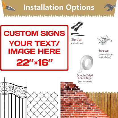 Custom Sign, Custom Sign for Business, Indoor/Outdoor use. 16 * 22 Inches - Image 4