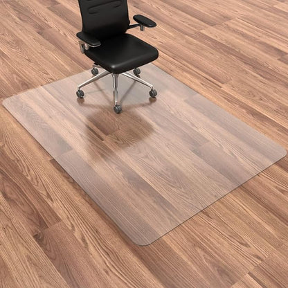 Large Office Chair Mat for Hardwood Floor- 46" x 72" Clear Computer Desk Chair by HOMEK