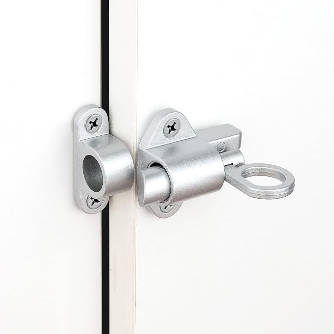 4 Packs Self-Closing Latches，Silver Gray Spring Door Lock，Resilient Bolt Latch - Image 4