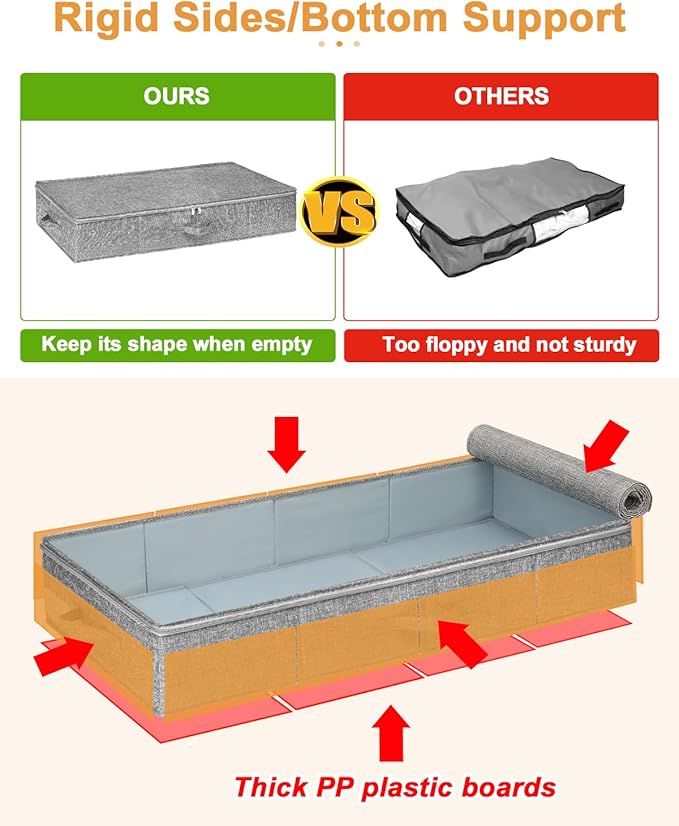 punemi Under Bed Storage, 3 Pack Underbed Storage Container Bags - Image 3