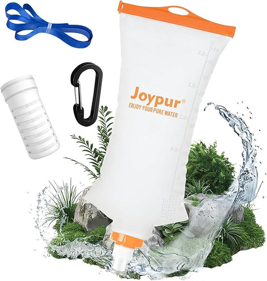 Gravity Water Filter Camping-2000ml Survival Water Filtration System,Portable Water Purifier for Travel,Backpacking and Emergency Preparedness,with Ultrafiltration Membrane (0.01 Micron)