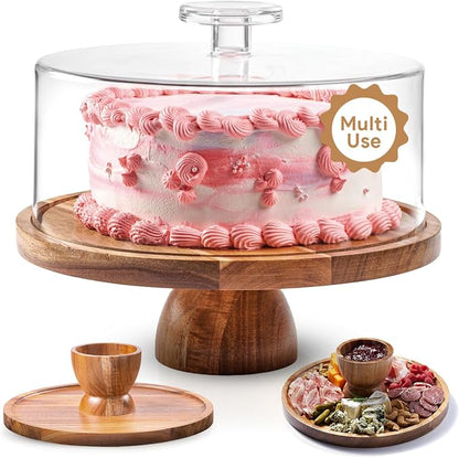 HOMESPHERE Acacia Wood Cake Stand by Homesphere