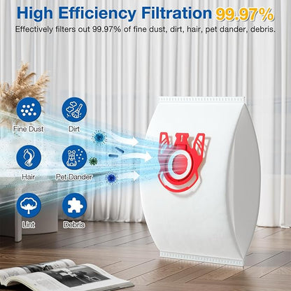 20 Pack 3D Airclean FJM Vacuum Cleaner Bags Compatible - Image 4