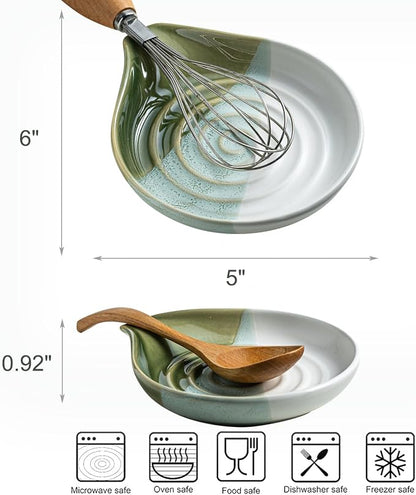 Ceramic Spoon Rest for Kitchen Counter & Stove, Large Spoon Holder for Cooking - Image 4