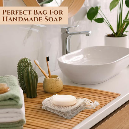 Rtteri 240 Pcs Soap Exfoliating Bag, Natural Sisal Soap Pouch Saver Body Shower - Image 5
