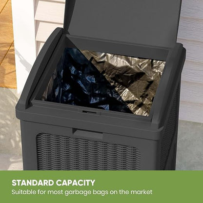 Patiowell 36 Gallon Outdoor Trash Can, Resin Outdoor Garbage Can - Image 5