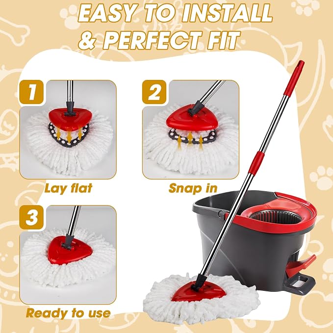 6 Pack Spin Mop Replacement Heads, Microfiber Spin Mop Refills - Image 4
