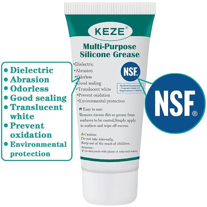KEZE Silicone Grease Automotive PTFE Lubricant Sliding Glass Door Grease Tube - Image 2