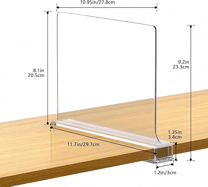 16 PCS Shelf Dividers for Closet Organization Acrylic Clear Closet Shelf - Image 2