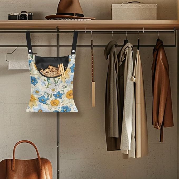Floral Clothespin Bag with Hanging Rope Daffodil 14.5 x 12 Inch Summer - Image 5