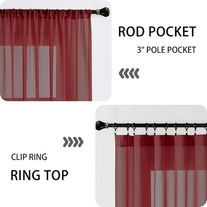 Tollpiz Short Sheer Door Curtains Closet Linen Textured Curtains Sheer Doorway - Image 5