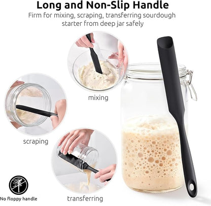 U-Taste Silicone Jar Spatula for Sourdough Starter: Long Skinny Food-Grade Jam - Image 3