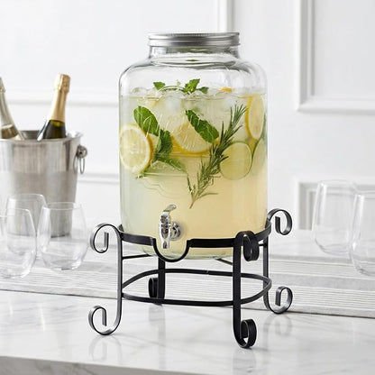 Style Setter Beverage Dispenser Cold Drink Dispenser w/ 3-Gallon Capacity Glass - Image 3