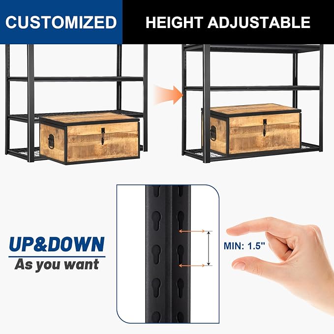 BILT HARD 3500 LBS 60" W x 18" D Garage Shelving, Metal Wire Utility Shelving - Image 4