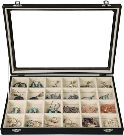 Stratalife Jewelry Tray 24 Grid Earring Organizer by Stratalife