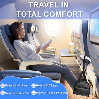 Airplane Travel Foot Hammock, Perfect Airplane Footrest to Relax Feet, with an Adjustable Length, Foot Hammock Essential for Relaxing During Work or Travel