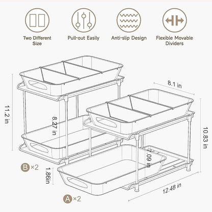 Sevenblue Under Sink Organizer, Bathroom Organizers and Storage, 2 Tier - Image 2