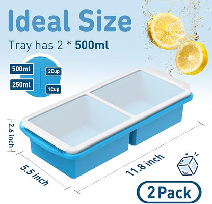 Silicone Freezer Tray with Lid Soup Freezer Container Molds with Steel - Image 2
