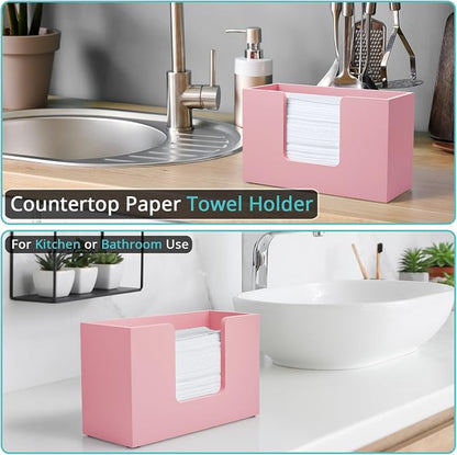 Paper Towel Dispenser Countertop, Wooden Bathroom Paper Towel Holder, - Image 3