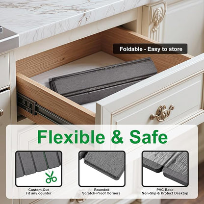 cuomaop Stone Drying Mat for Kitchen Counter Large, Foldable Quick Dry - Image 4
