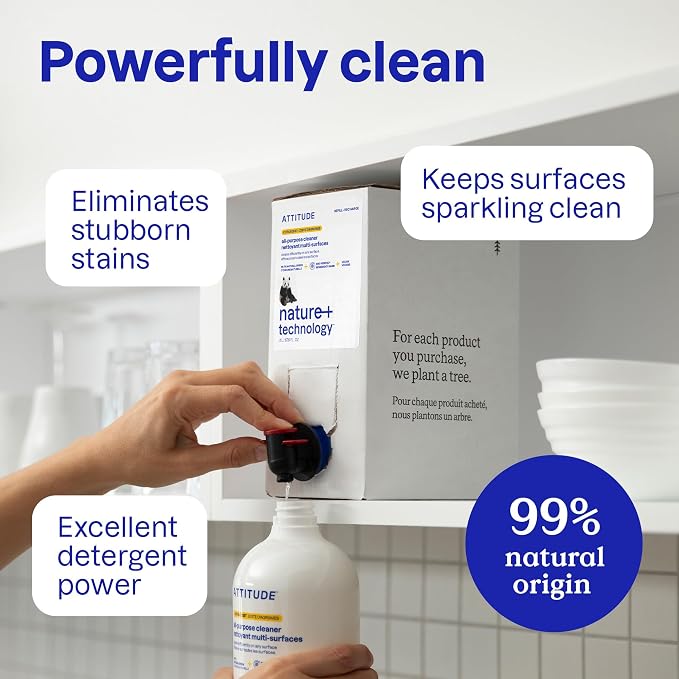 ATTITUDE All Purpose Cleaner Spray, EWG Verified, Made - Image 4