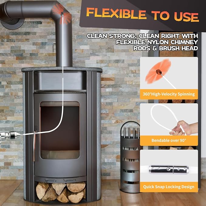 23 Feet Chimney Sweep Kit, Chimney Cleaning Kit - Image 4
