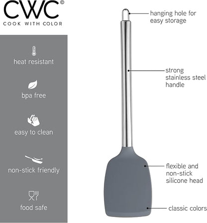 COOK WITH COLOR Silicone Cooking Utensils, Kitchen Utensil Set, Cooking Utensils - Image 6