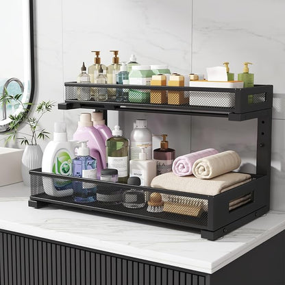 1 Pack 19IN Depth Under Sink Storage Organizer, Large 2-Tier Elegant Mesh Pull - Image 7