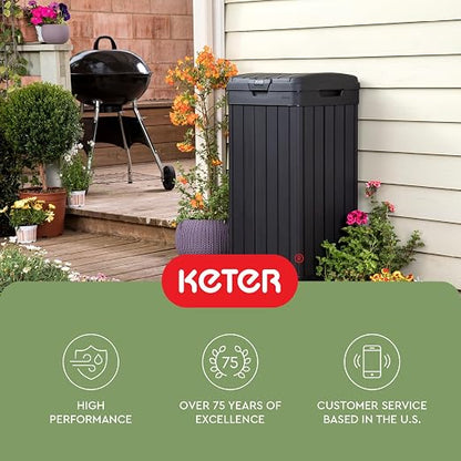 Keter Baltimore Resin 38 Gallon Outdoor Kitchen Trash Can - Image 15