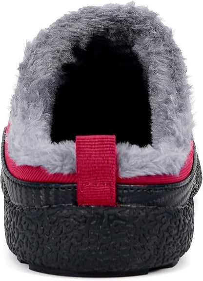Womens Mens House Slippers Slip on Snow Winter Warm Fully Fur Lined Slippers - Image 3