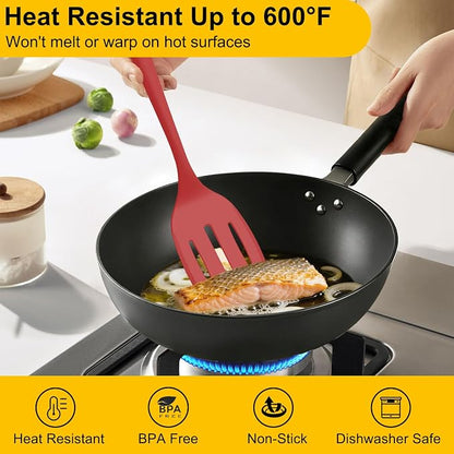 Beijiyi Silicone Spatula Set of 4, 600°F Heat Resistant, BPA Free Kitchen - Image 4