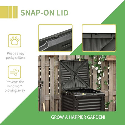 Outsunny Garden Compost Bin 80 Gallon Outdoor Large Capacity Composter Fast - Image 5
