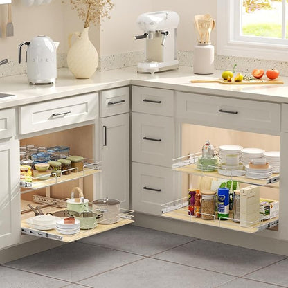 ROOMTEC 2 Tier Individual Pull Out Cabinet Organizer 31½"W x 21½"D, Slide Out - Image 6