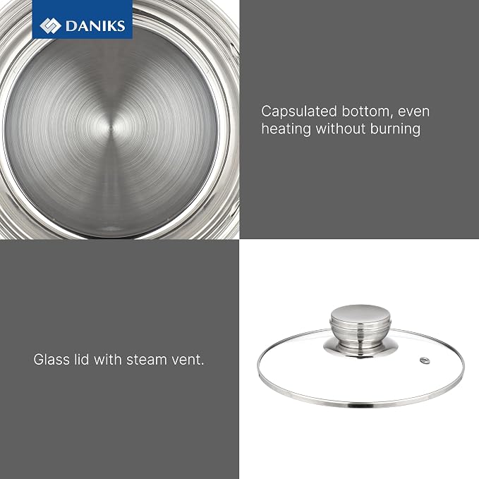 Daniks Standard 4 Quart Stainless Steel Stock Pot - Image 4