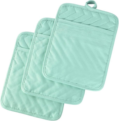 Anyi Pot Holders and Oven Mitts 7" X 9" Heat Resistant Cotton Pocket Pot Holder by Unknown