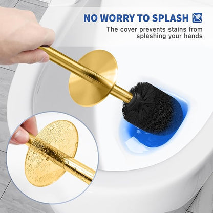 Toilet Brush and Holder, 2 Pack Toilet Brush Stainless Steel, Toilet Bowl Brush - Image 4
