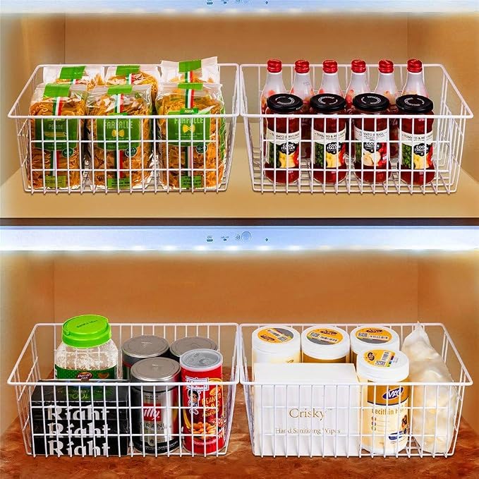Slideep Farmhouse Freezer Baskets Organizer Storage Bins Large Organizer Baskets - Image 5