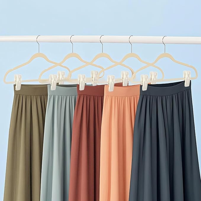Hanger Clips for Velvet Hangers, Non-Slip Plastic Clips Pant Skirt Hanger Clips - Image 5